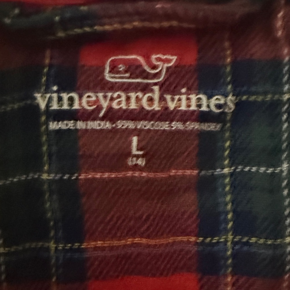 Vineyard Vines Red Quarter-Zip with Plaid Details - Picture 2 of 6